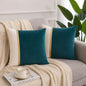 Premium Teal & Gold Accent Cushion Cover Luxury Velvet Designer Pillow Cover