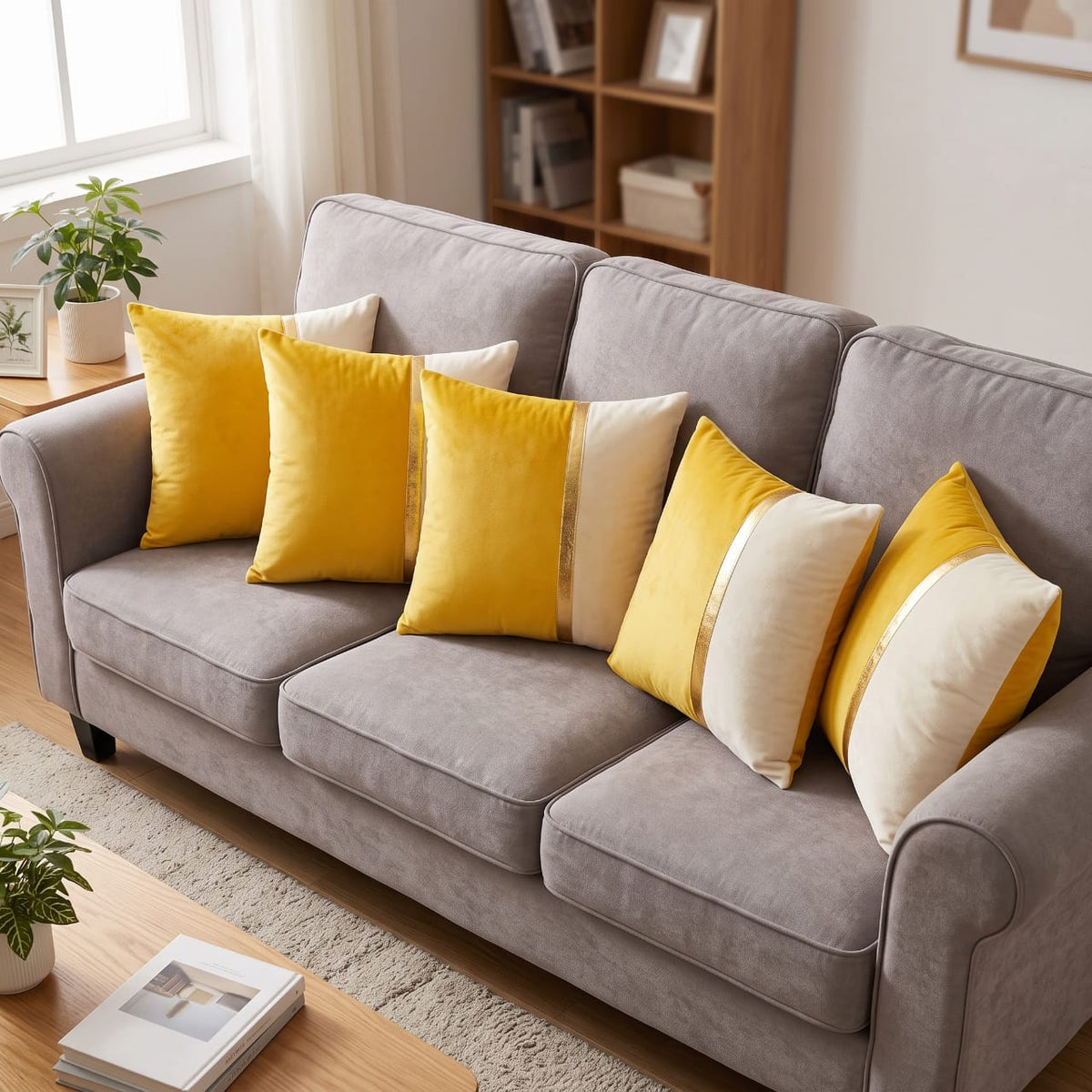 Premium Teal & Gold Accent Cushion Cover Luxury Velvet Designer Pillow Cover