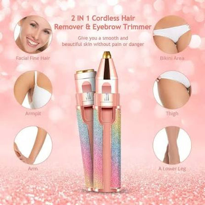 Flawless 2 in 1 Facial Hair Remover and Eyebrow Trimmer Machine ( Original )