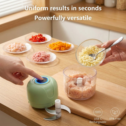Rechargeable Mini Electric Garlic & Vegetable Chopper Portable Wireless Food Processor