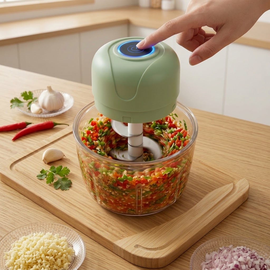 Rechargeable Mini Electric Garlic & Vegetable Chopper Portable Wireless Food Processor